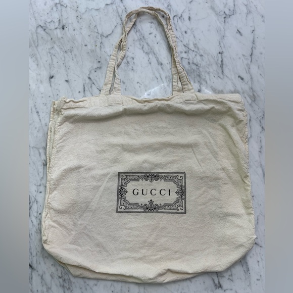 GUCCI Dust Bag Tote 20"×15"×6.5" Natural Cotton Handle Reusable Authentic - Picture 1 of 3